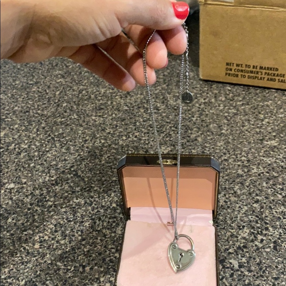 Juicy couture silver heart charm necklace